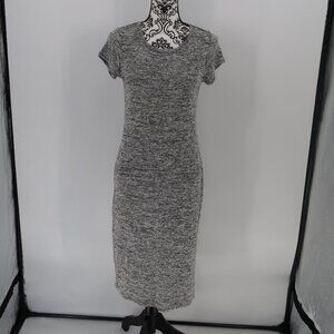 Knit by Hampshire Studio Super Soft Grey Marled Short Sleeve Sweater Dress XS